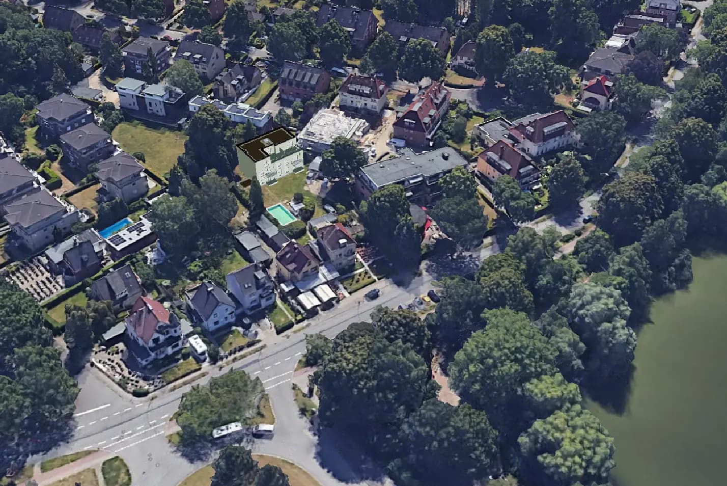 Luftbild eines Grundstücks vor der Standort-Integration mit VisioPlan